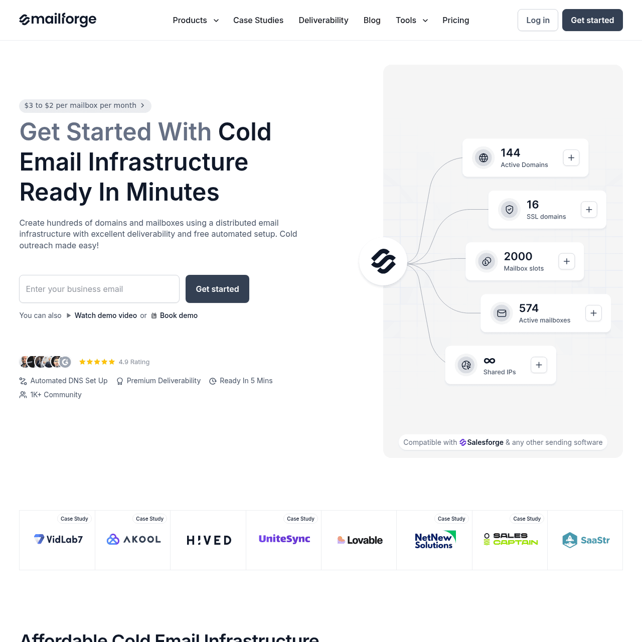 Infraforge pricing page